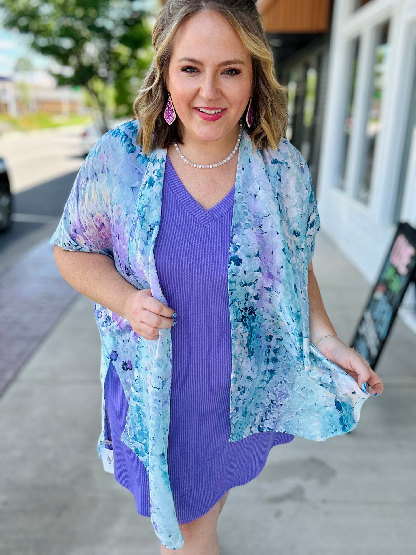 Blue Mix Silk Kimono