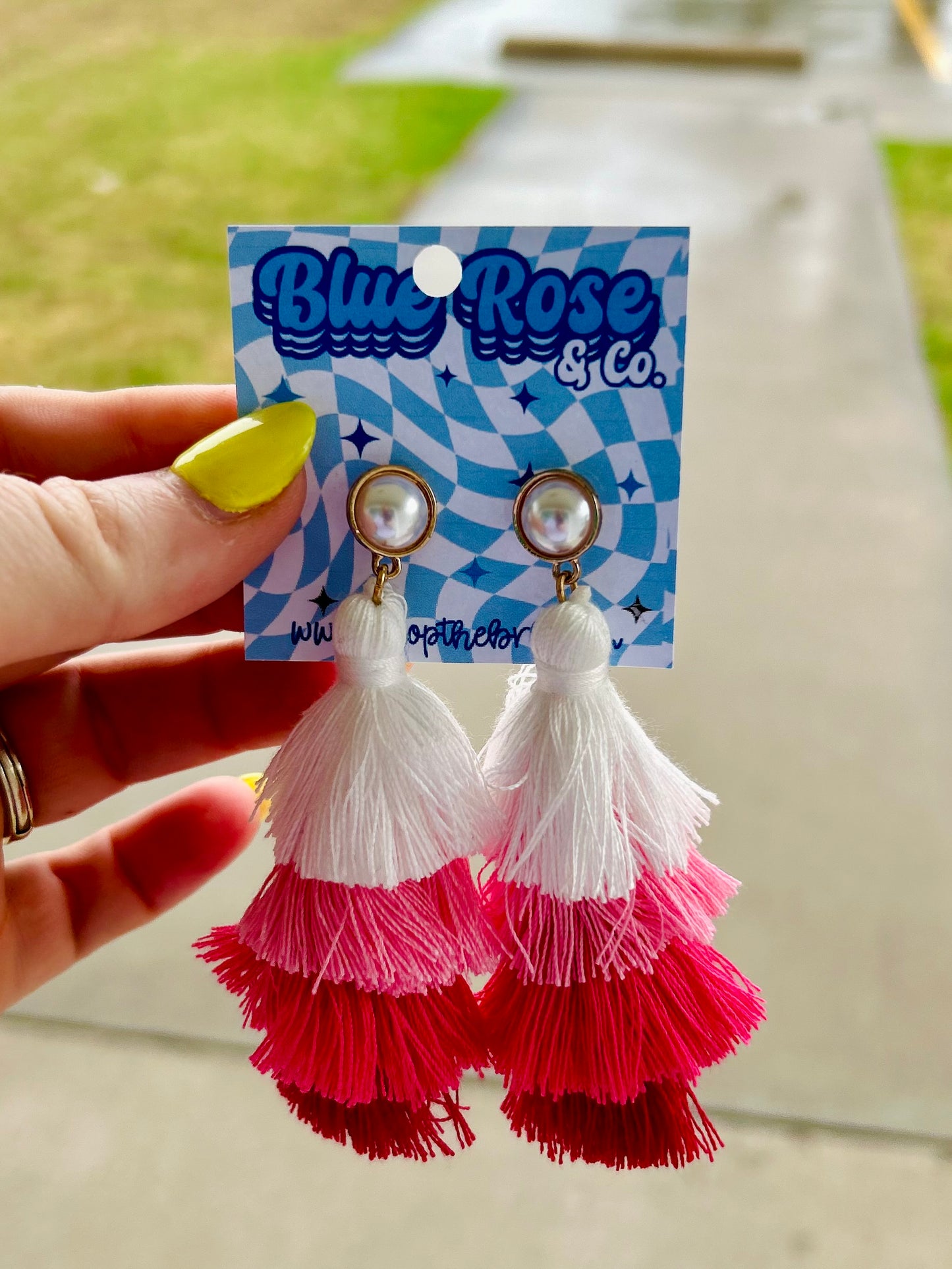 Pink Fringe Earrings