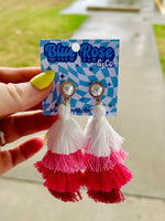 Pink Fringe Earrings