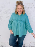 Farrah Babydoll Top In Jade
