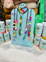 Retractable Beaded Lanyard (Multiple Colors)