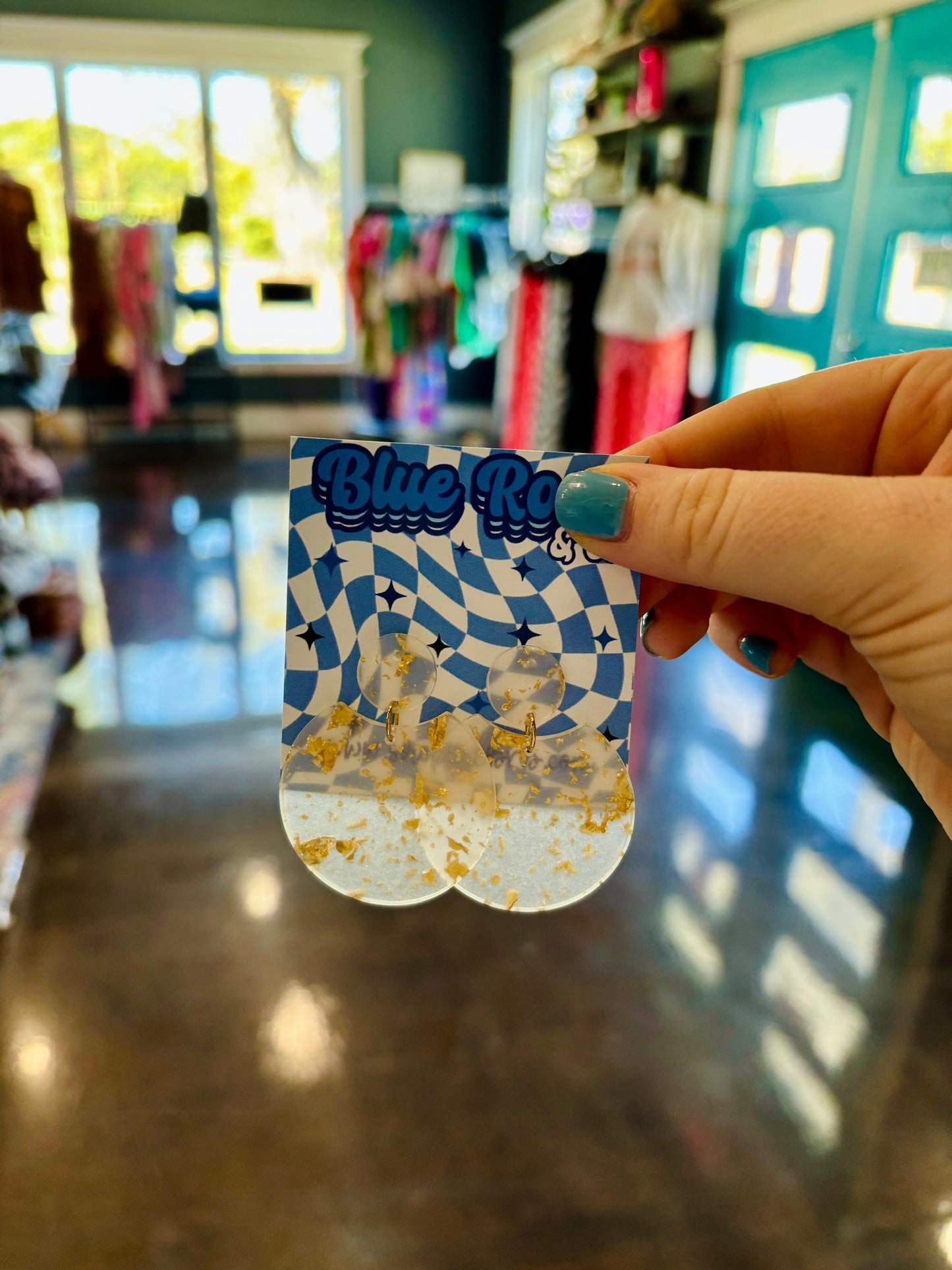 Acrylic Fleck Drop Earrings