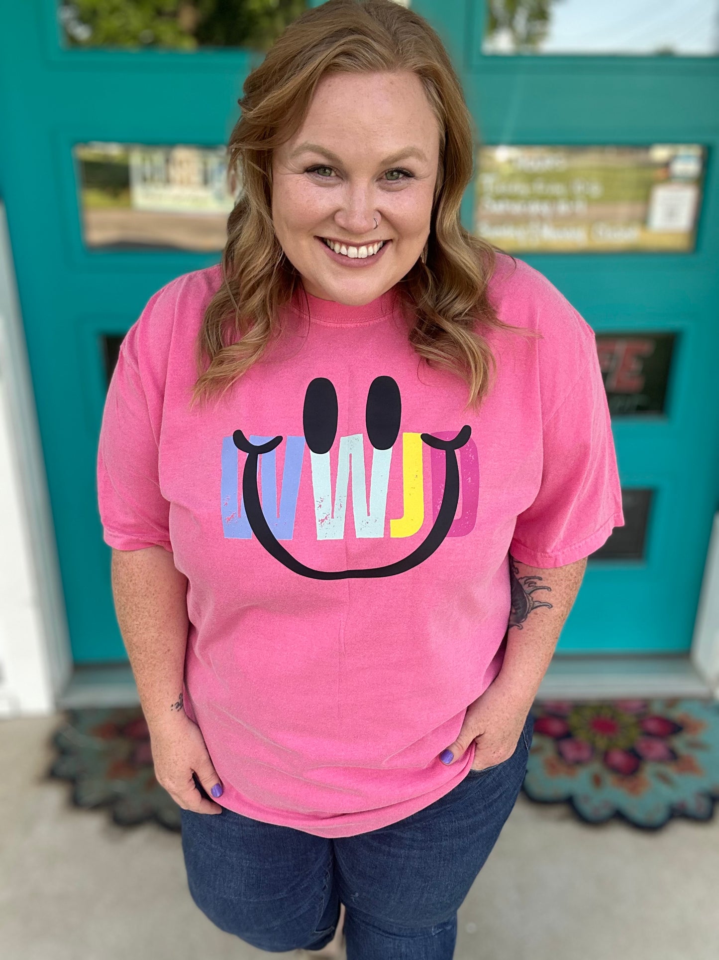 Smiley Jesus Tee on Comfort Color (Multiple Colors)