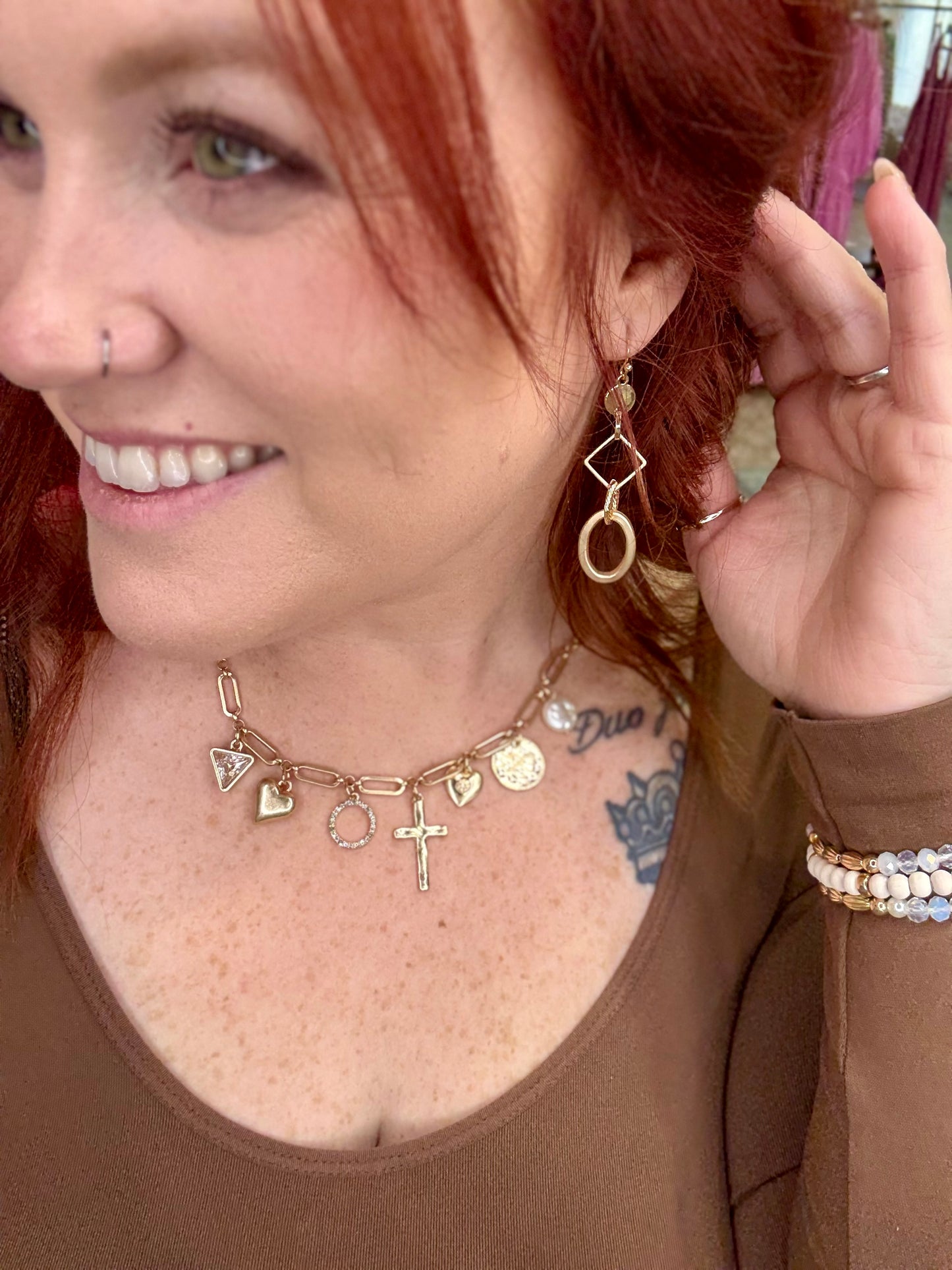 Chain Link Geometric Earrings (Multiple Colors)