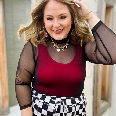 Andrea Black Mesh Top