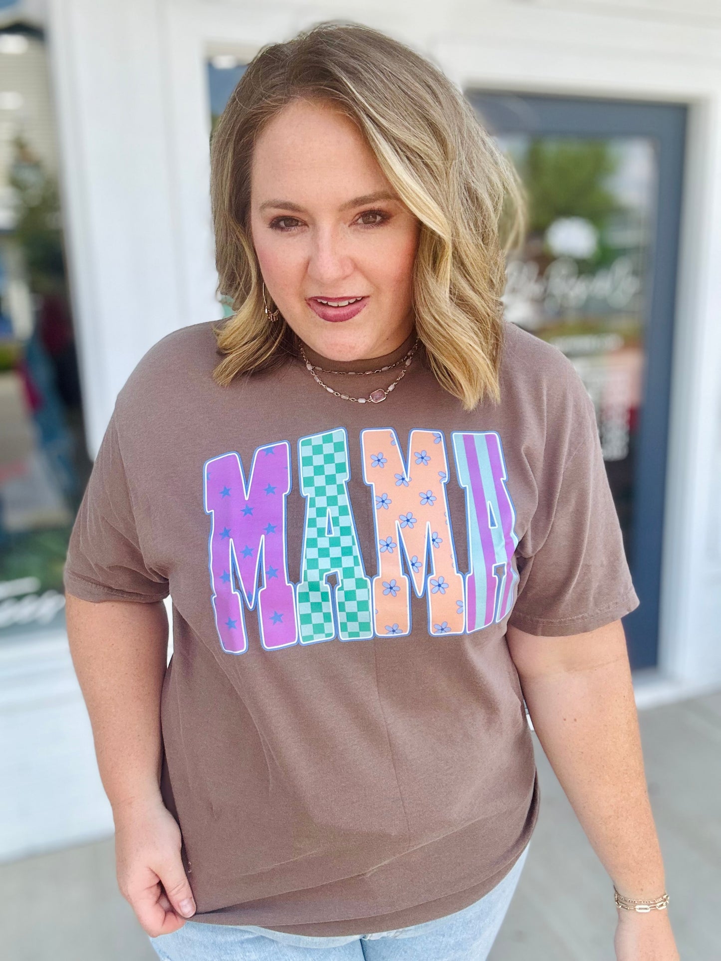 Mixed Print Mama On Comfort Colors