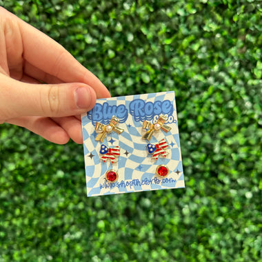 Patriotic Gold Earring Stack