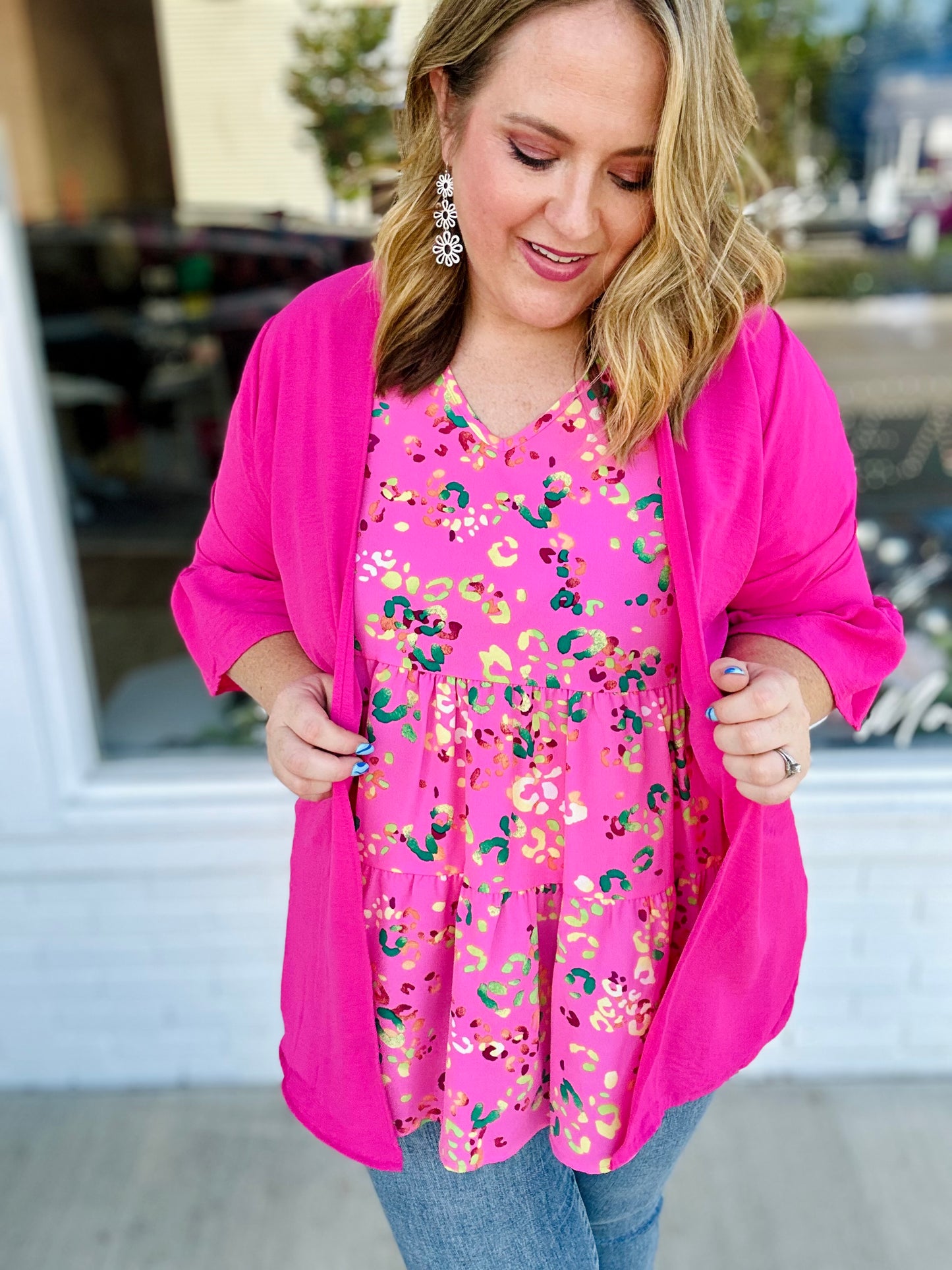 Finley Flutter Sleeved Kimono in Pink