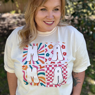 Retro Mama Graphic Tee On Comfort Colors