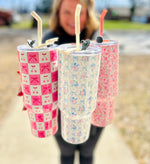 Pink Flower 40 oz Tumbler
