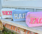 Corduroy Chenille Patch Travel Pouches (Multiple Styles)