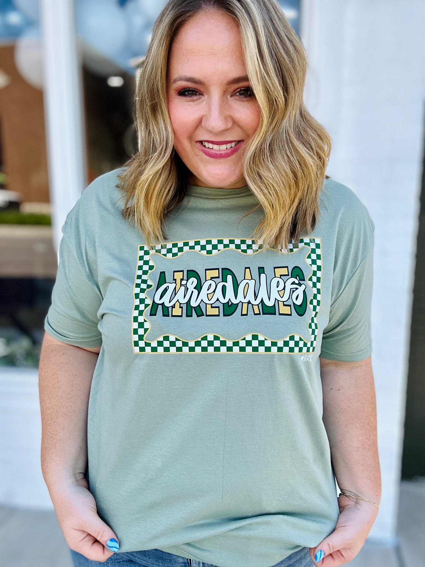 Checkered Outline School Spirit Tee