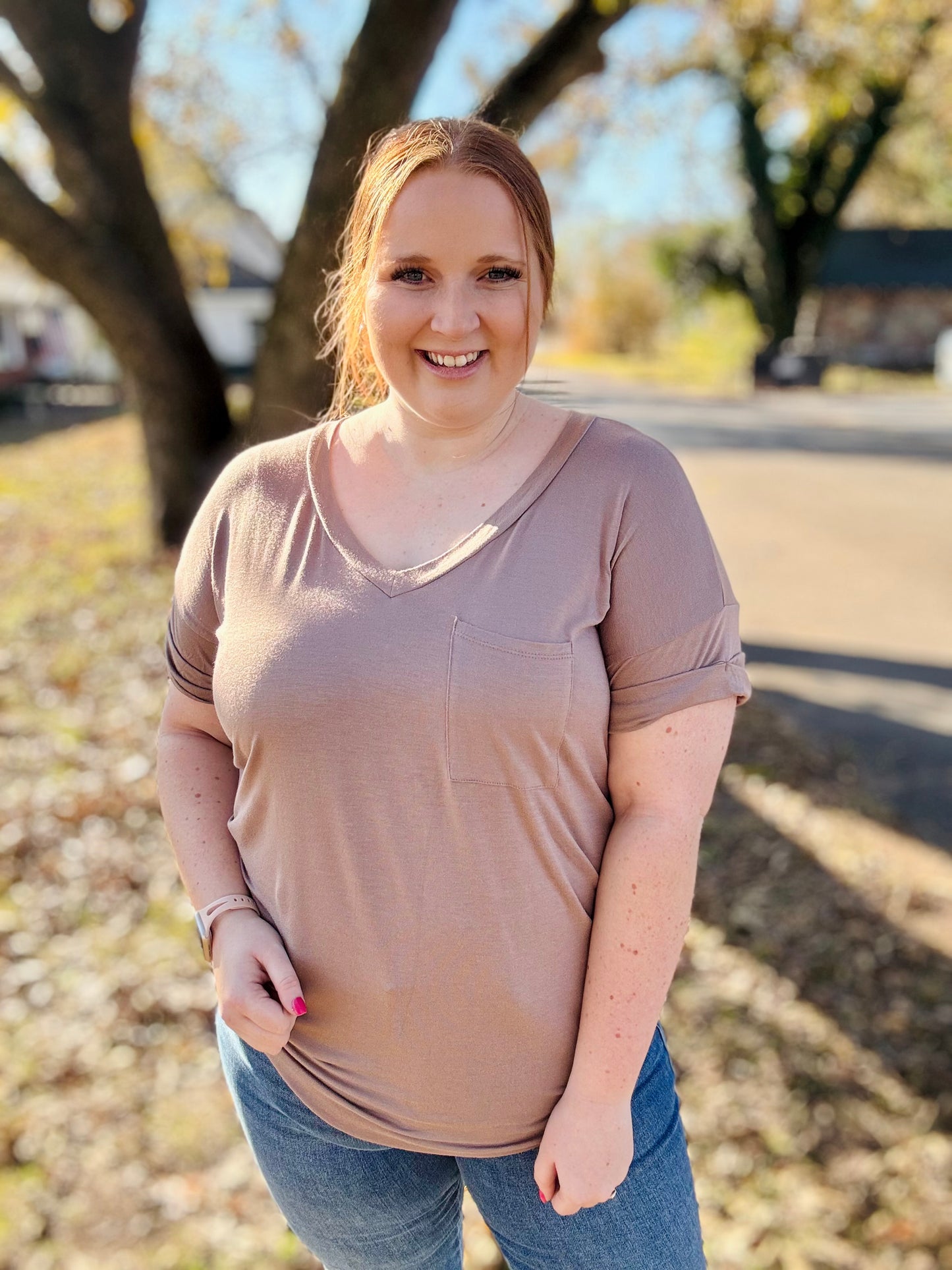 Jess Solid Color Pocket Tee (Multiple Colors)