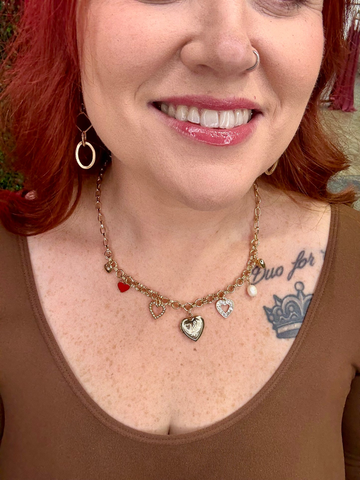 Double Link Charm Necklace