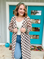 Brittney Checkered Mesh Kimono