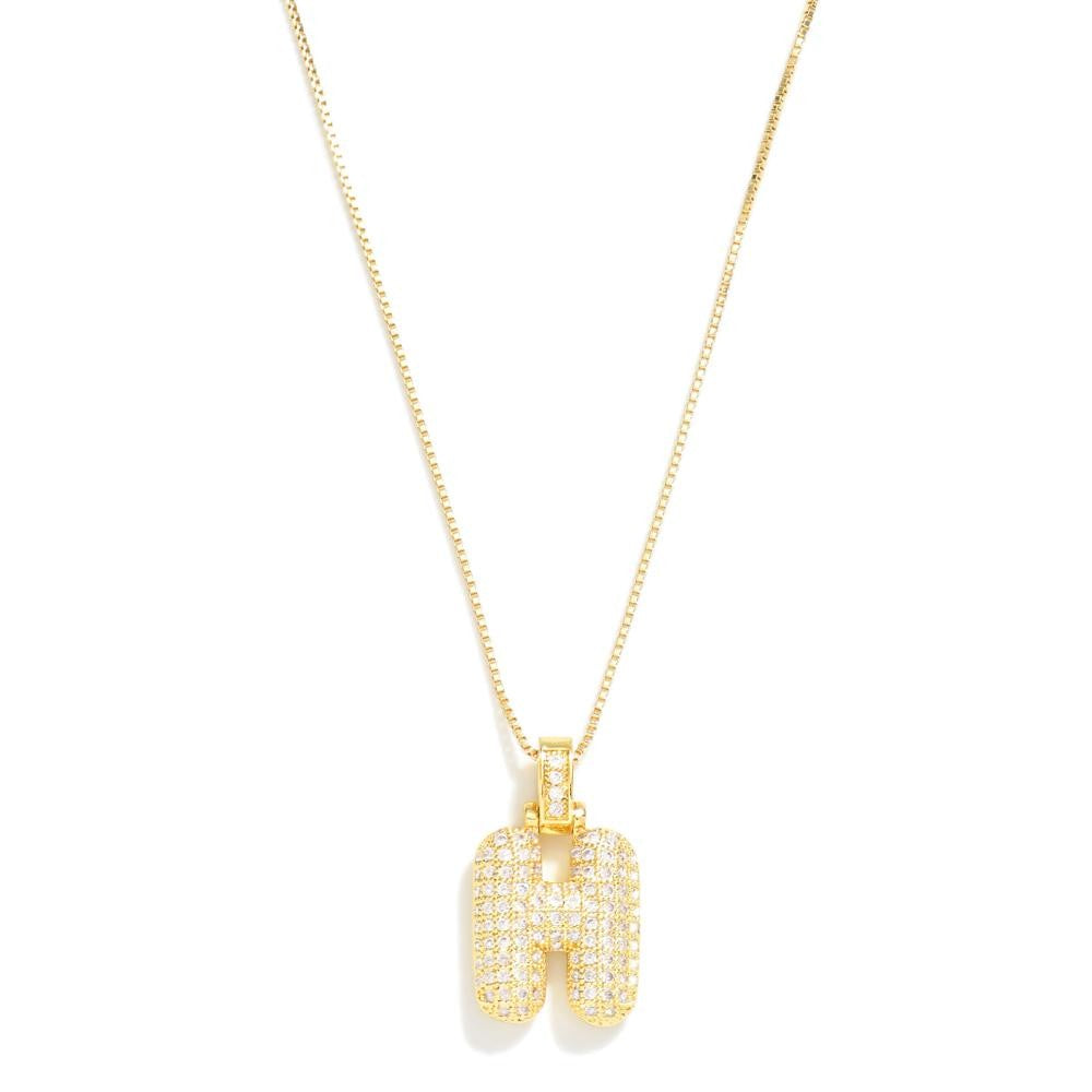 RESTOCK Studded Bubble Initial Necklace