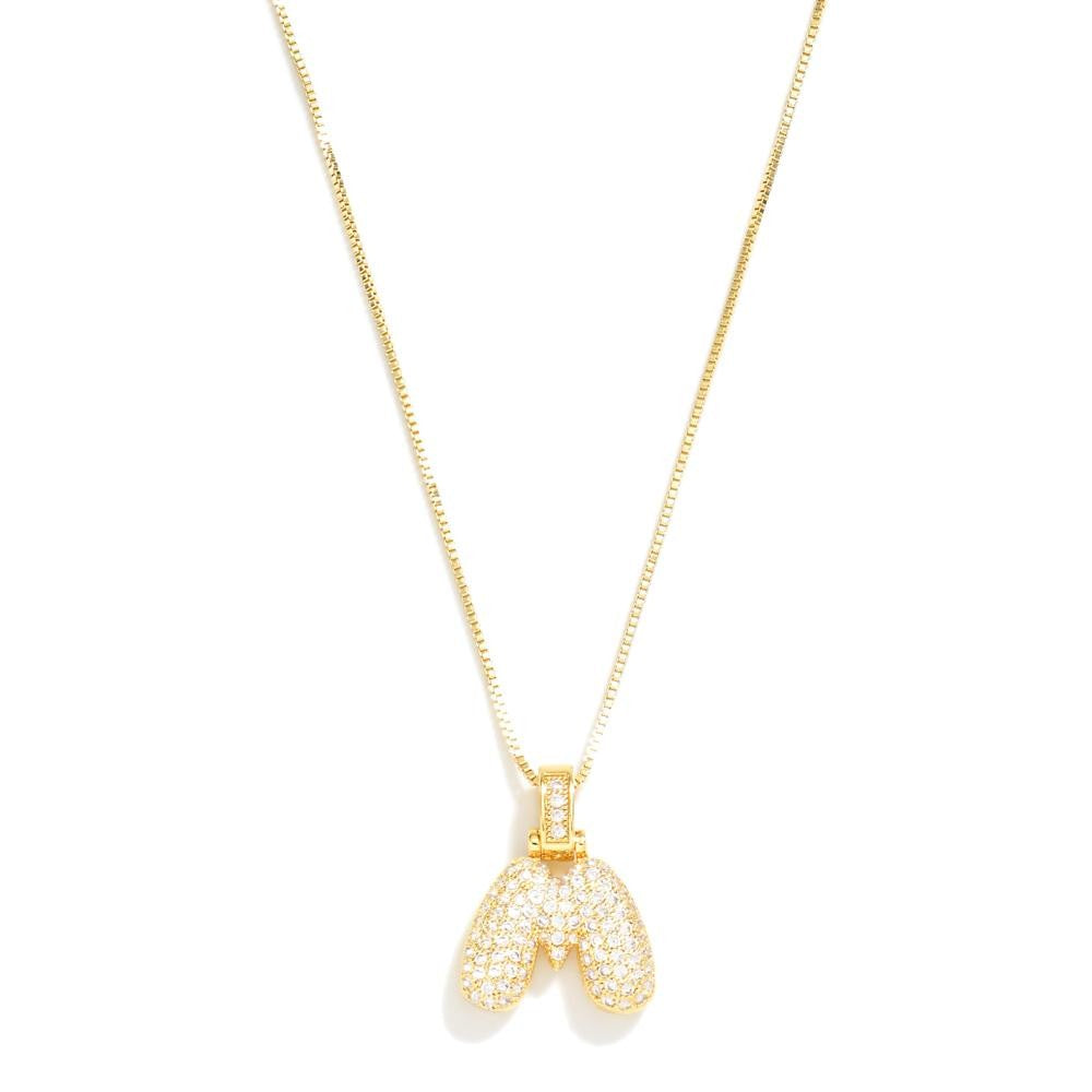 RESTOCK Studded Bubble Initial Necklace