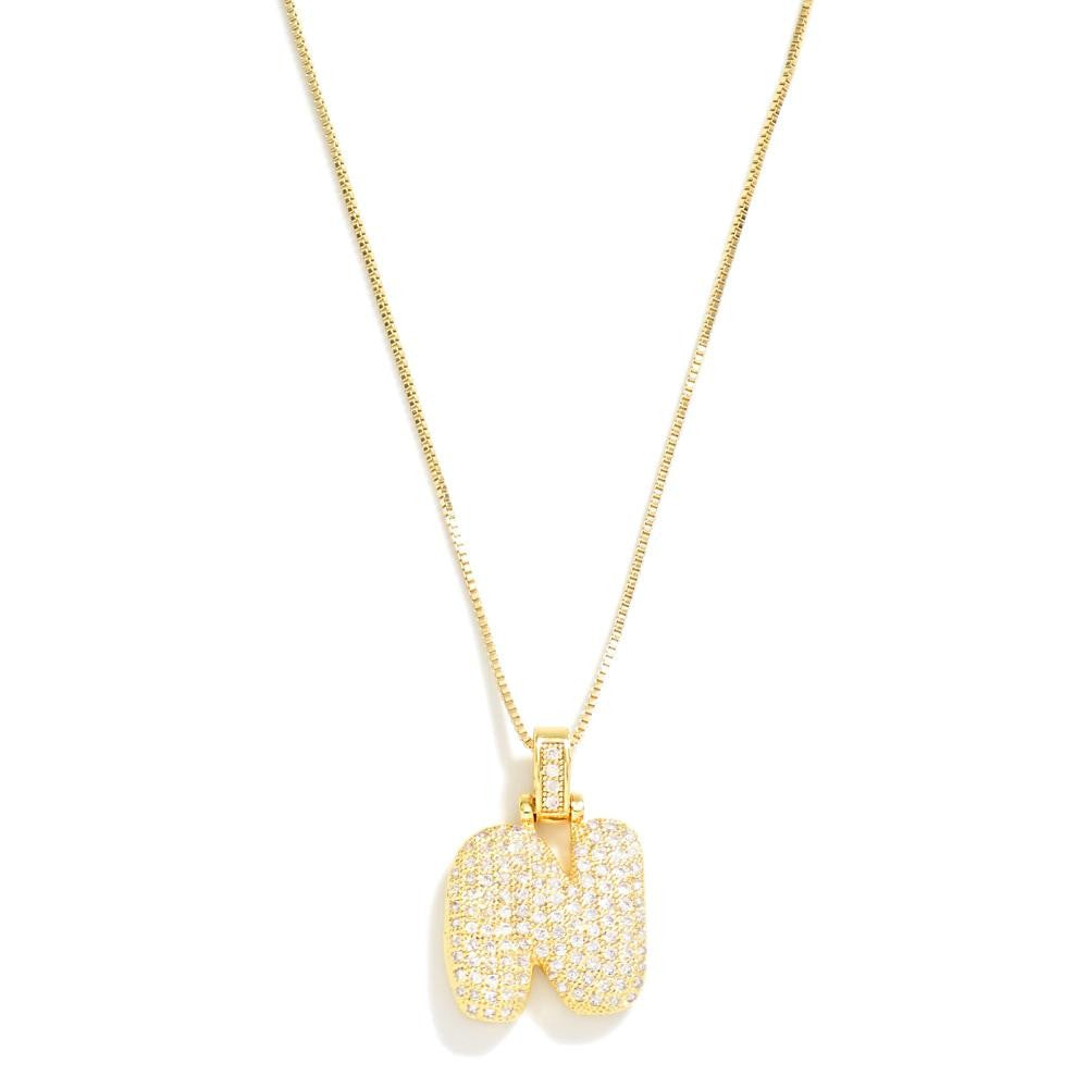 RESTOCK Studded Bubble Initial Necklace