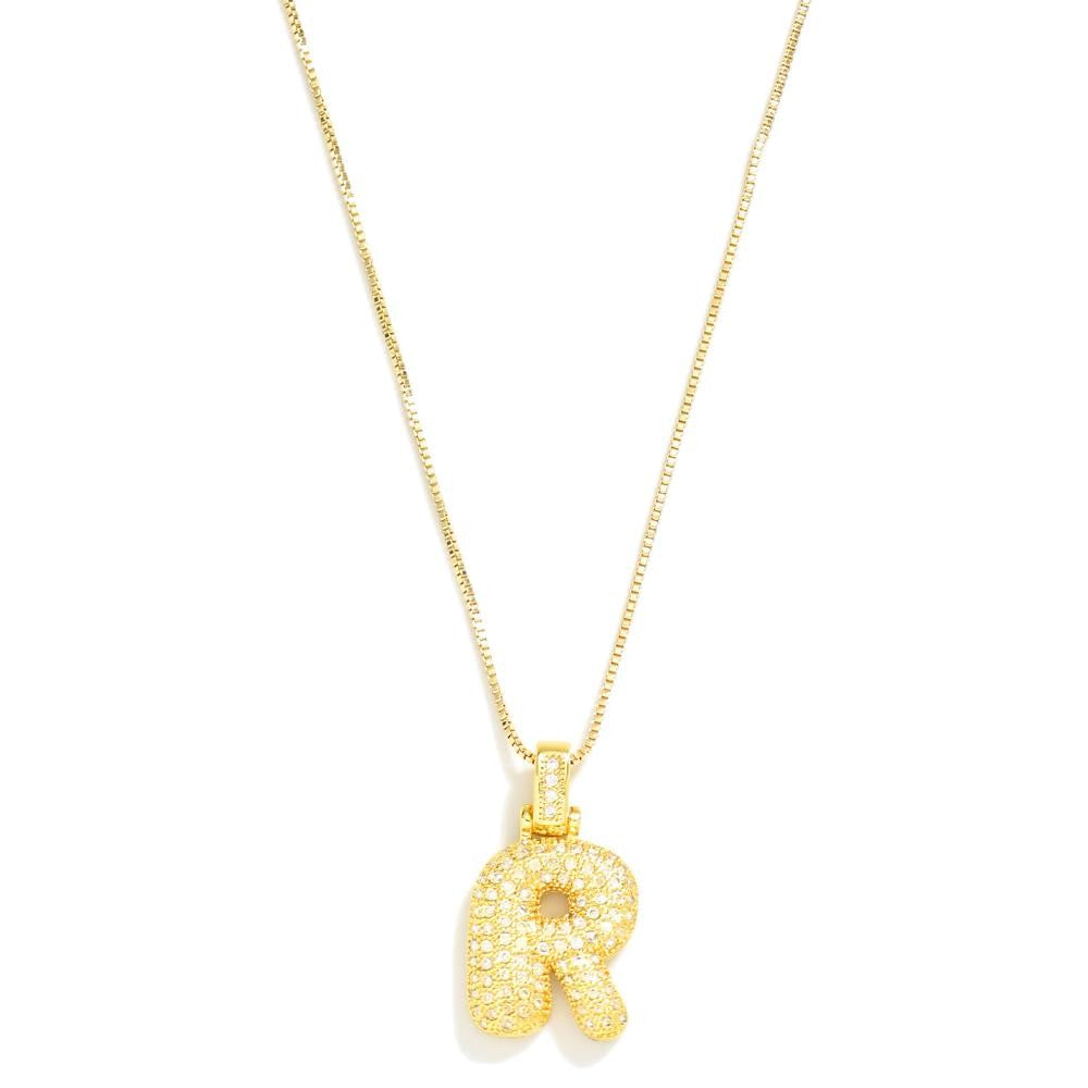 RESTOCK Studded Bubble Initial Necklace