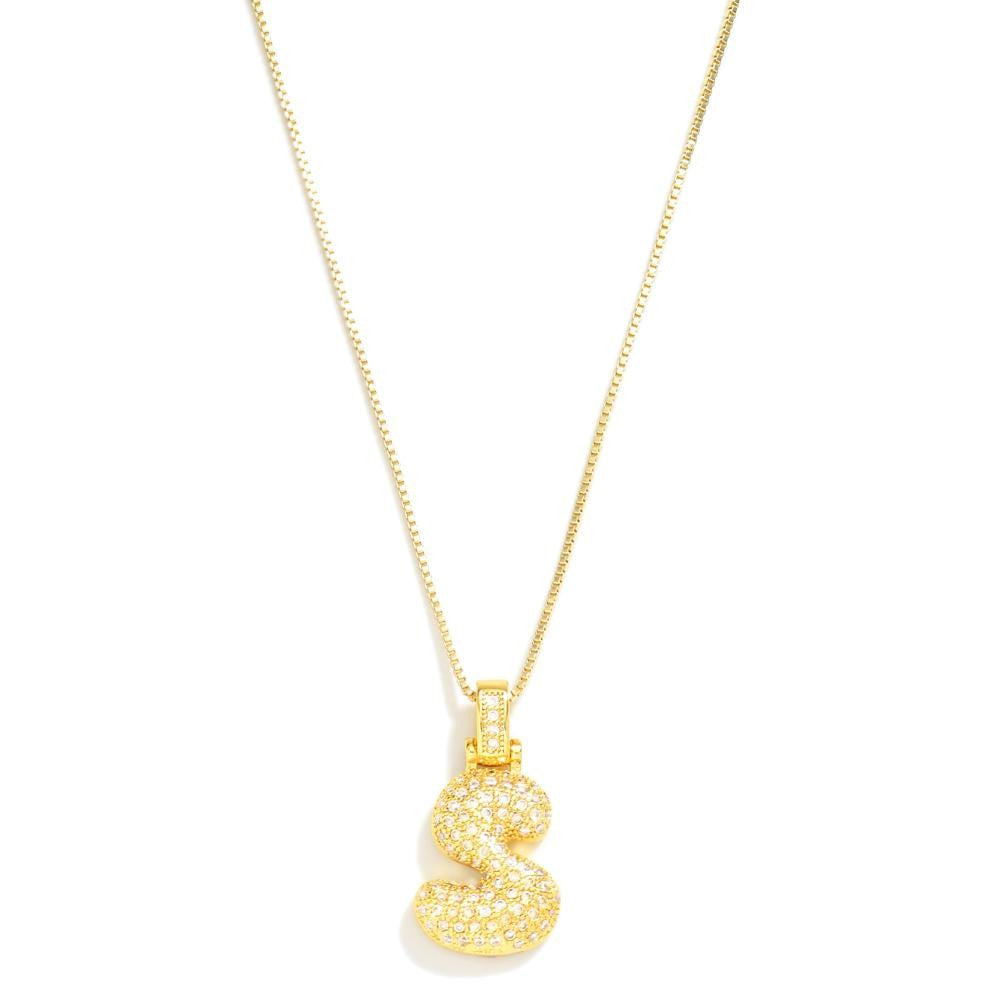 RESTOCK Studded Bubble Initial Necklace