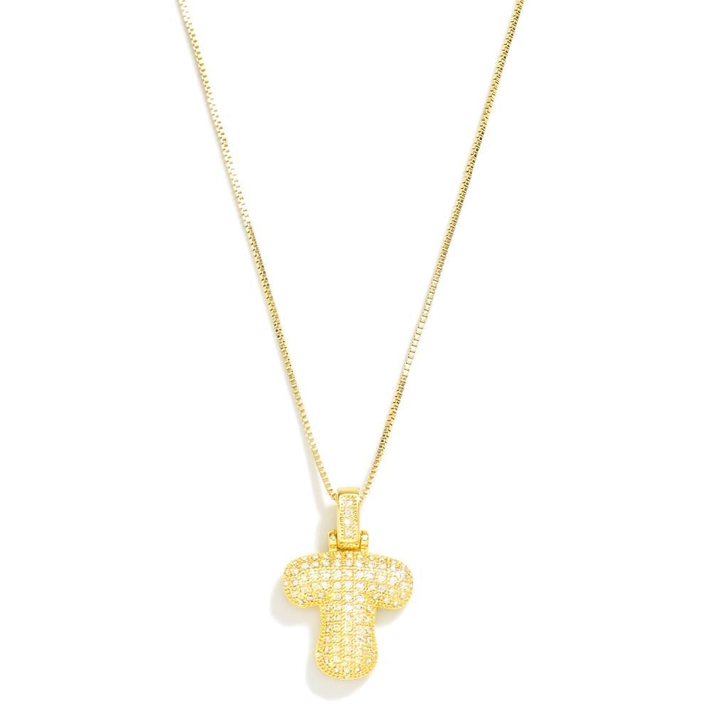 RESTOCK Studded Bubble Initial Necklace