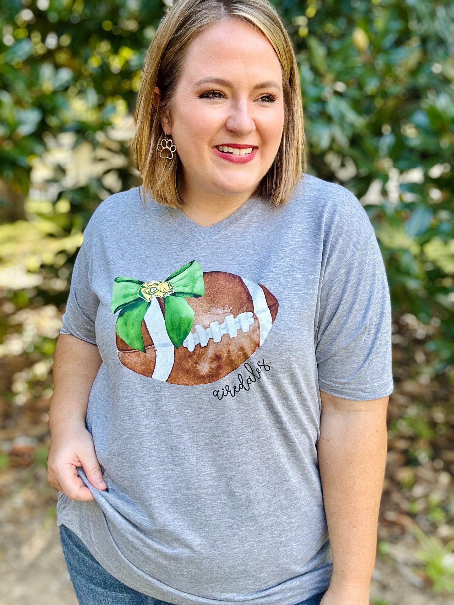 Watercolor School Spirit Football Tee (Any School!)