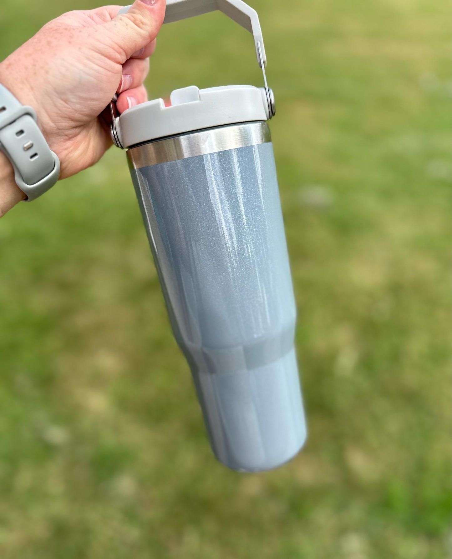 30 oz Stainless Steel Flip Handle Tumbler (Multiple Colors)