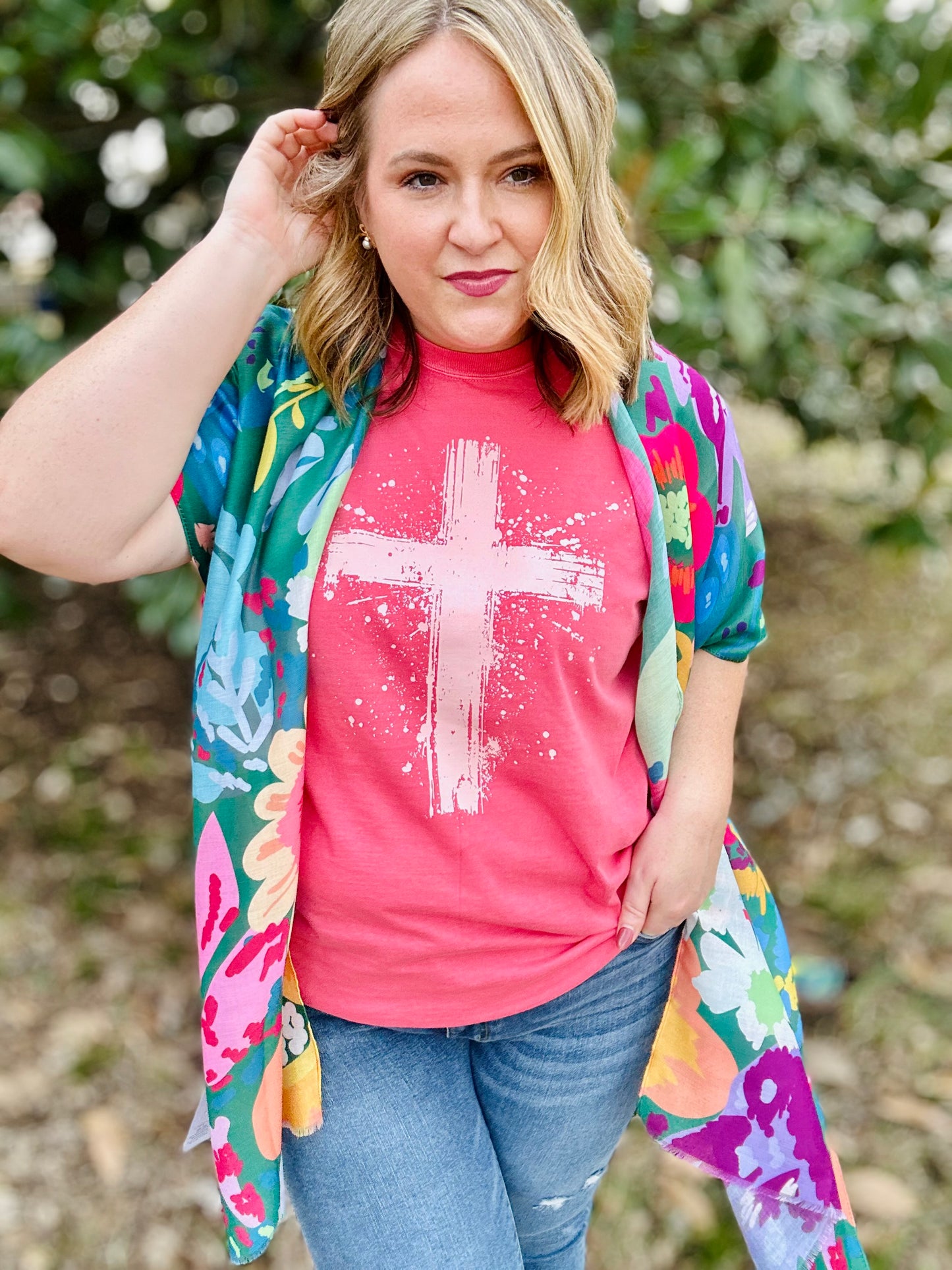 Splatter Cross Design Tee