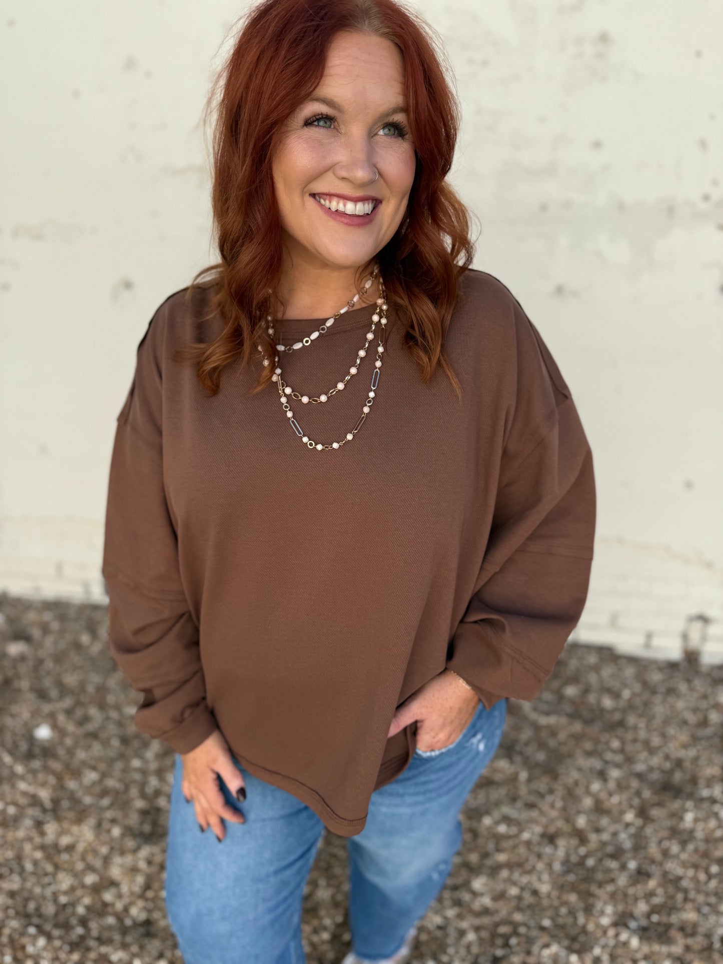 Jasmine High Low Top in Chocolate