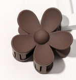 Matte Flower Claw Clip in Brown