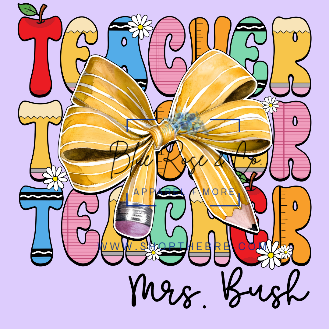 Customized Teacher Bow Tee