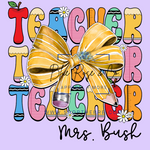 Customized Teacher Bow Tee