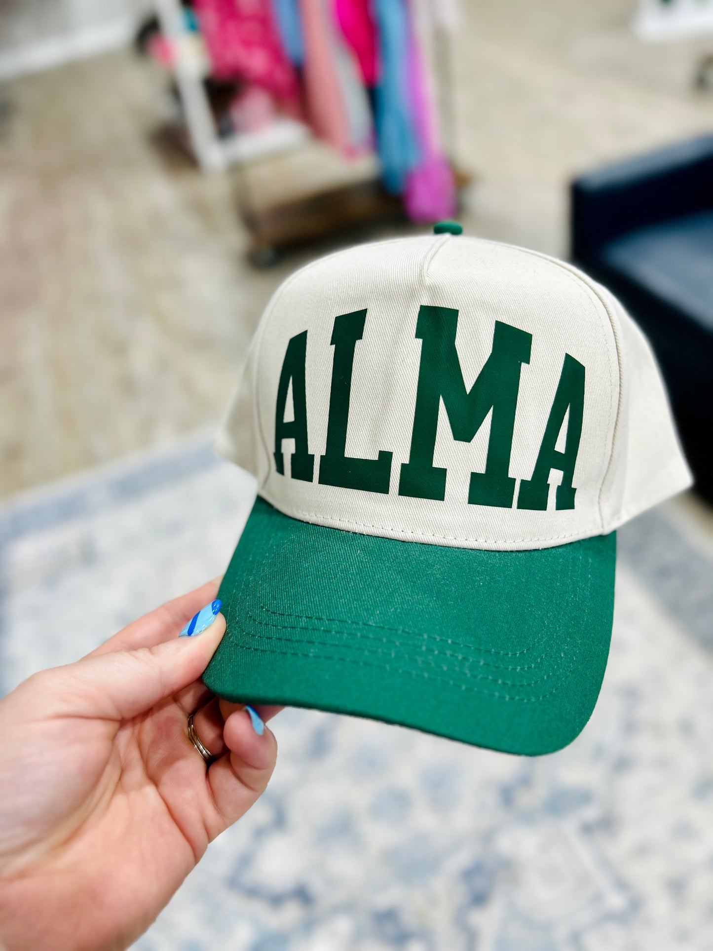 Alma Varsity Twill Hat in Dark Green
