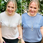Chelsey Shimmer Pocket Tee (Multiple Colors)