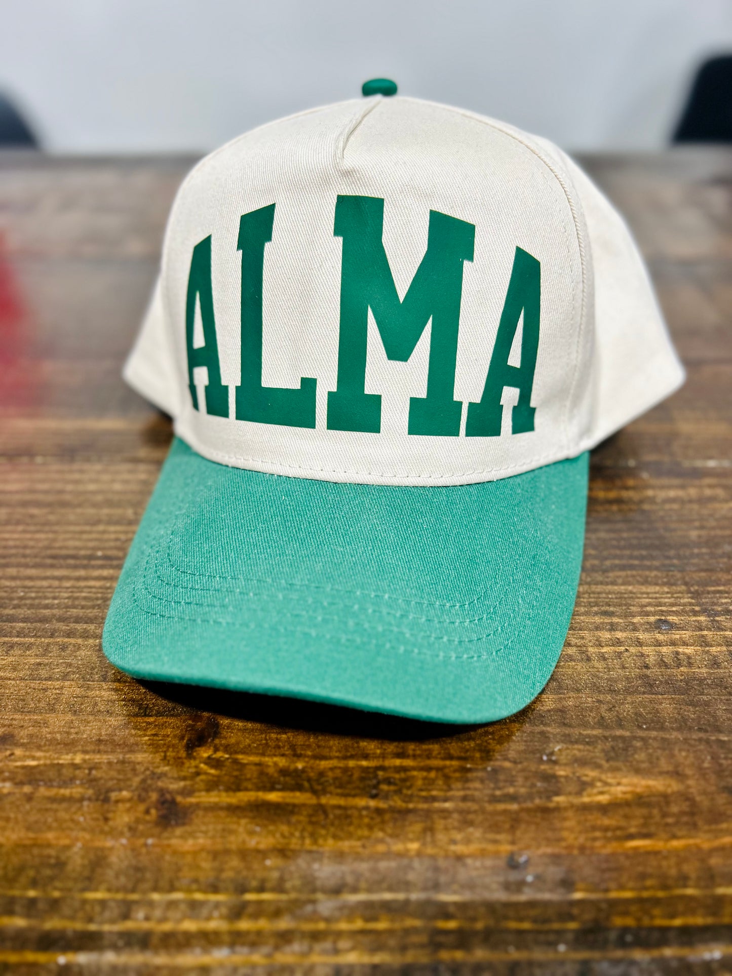 Alma Varsity Twill Hat in Dark Green