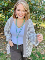 Mocha Checkered Cardigan