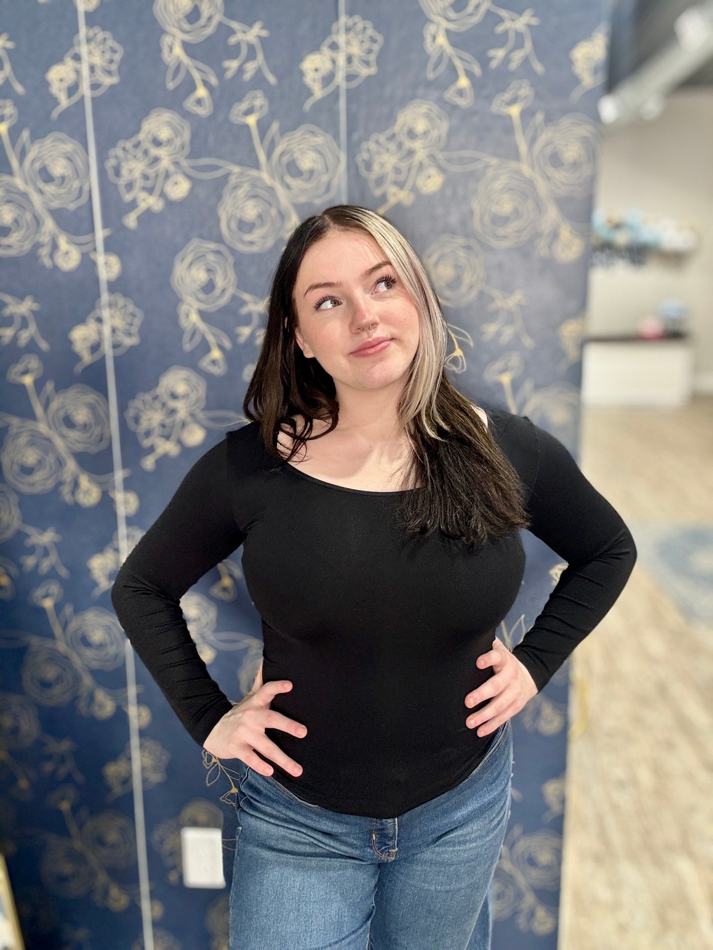 (RESTOCK) Seamless Reversible Long Sleeve in Black