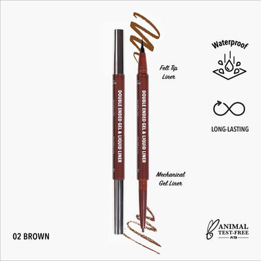 Double Ended Gel & Liquid Liner In Brown