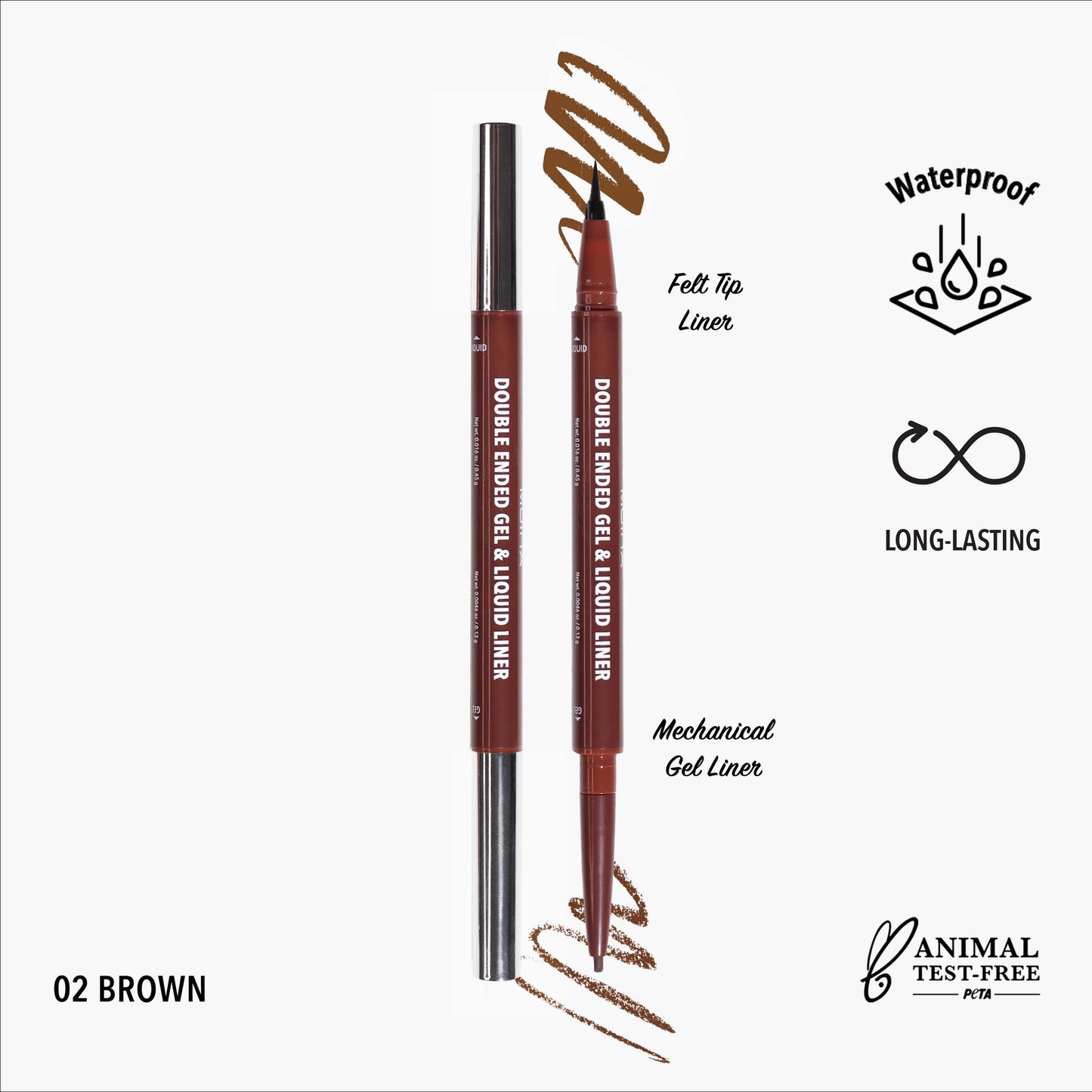 Double Ended Gel & Liquid Liner In Brown