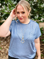 Chelsey Shimmer Pocket Tee (Multiple Colors)