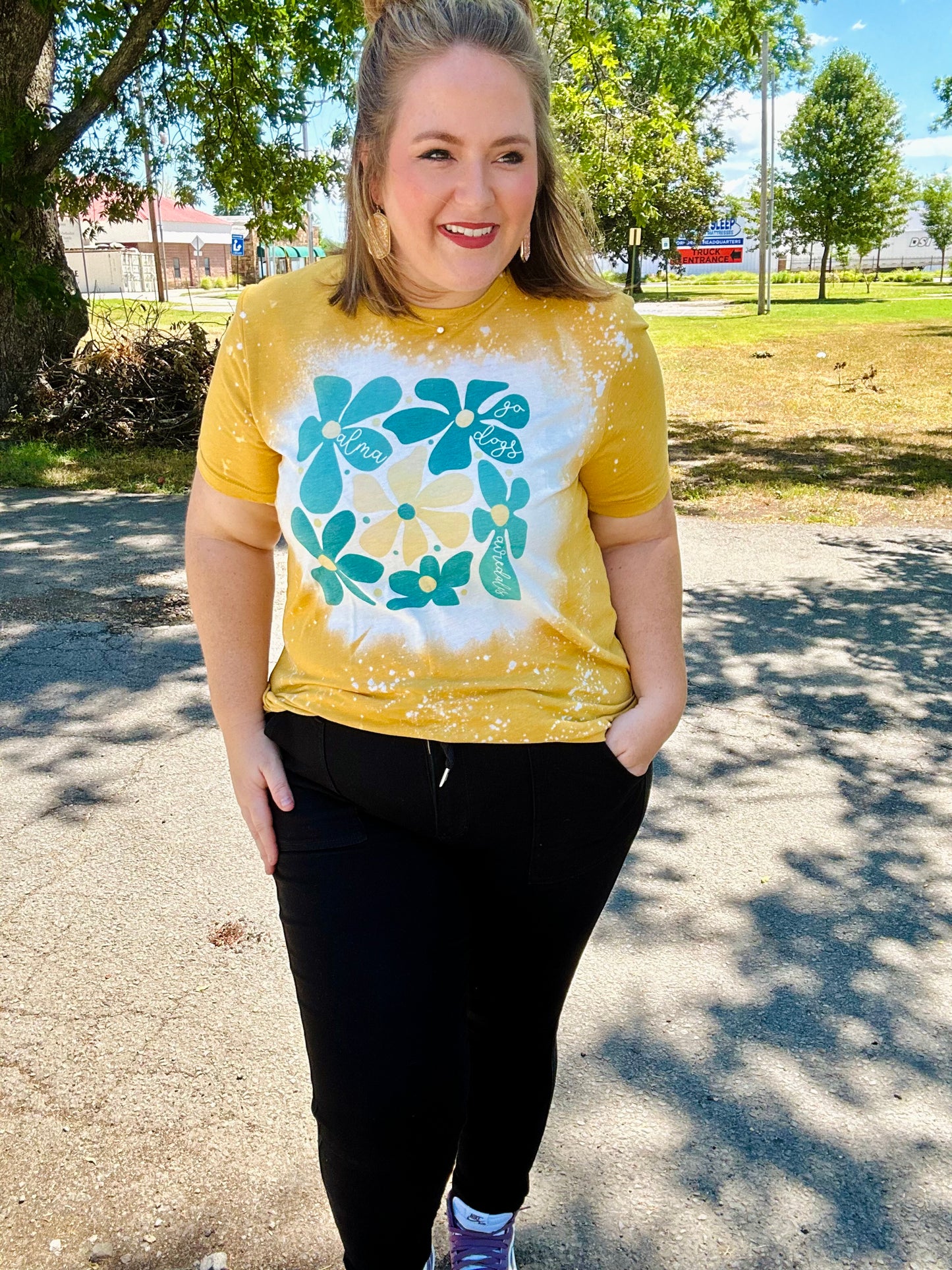 Abstract Floral School Tee