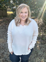 Cora Collared Ivory Knit Top