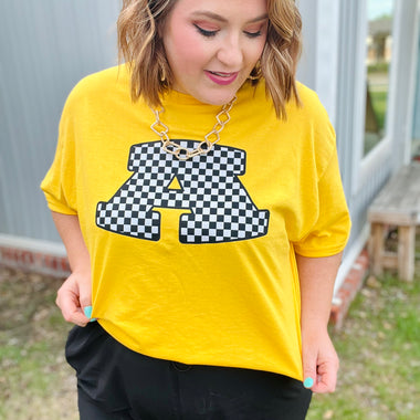 Checkered Airedale Tee (Any Color!)
