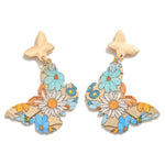 Gold Tone Butterfly Earrings