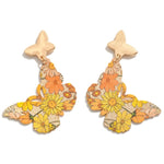 Gold Tone Butterfly Earrings