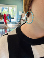 Gold Tone Hoop Earrings (Multiple Colors)