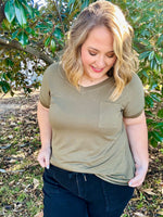 Jess Solid Color Pocket Tee (Multiple Colors)