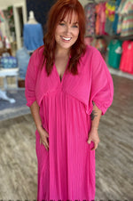 Ashlynn Pink Pleated Dress