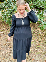 Kathleen Smocked Dress In Black