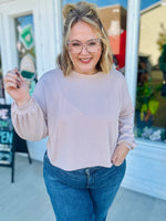 Sabrina Ribbed Top In Taupe